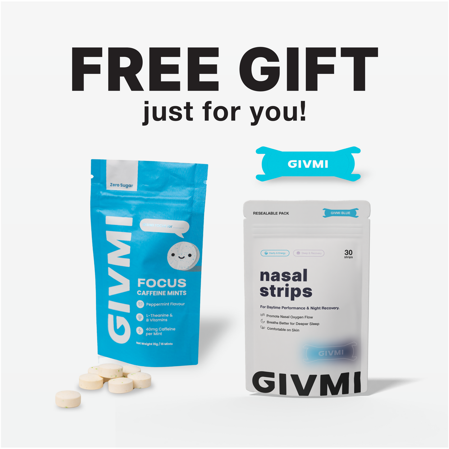 GIVMI FOCUS Mints (5s) + 5 Nasal Strips